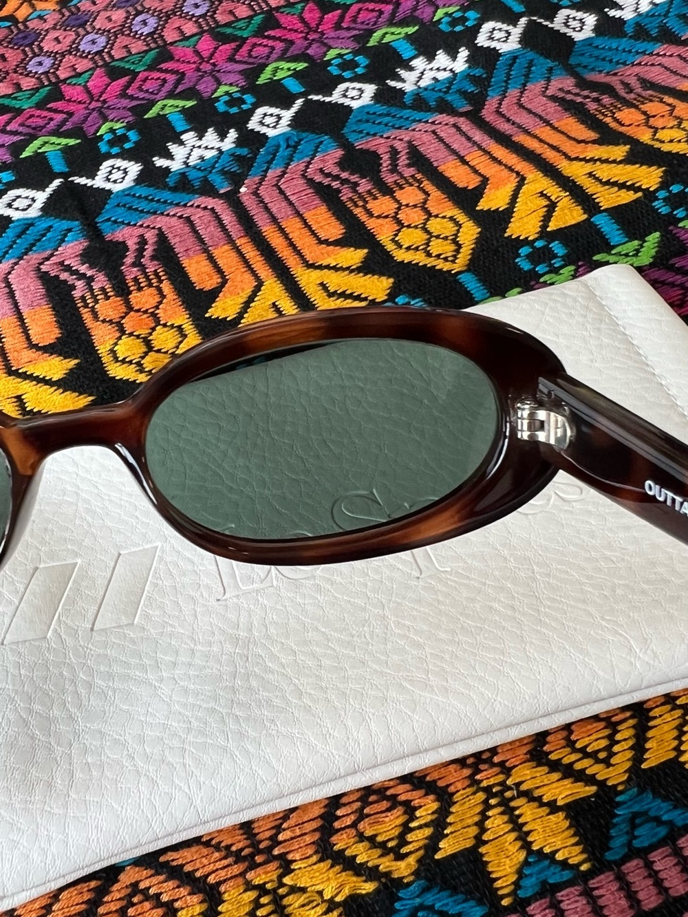Le Specs Outta Love Tortoiseshell Oval Sunglasses Brown - Picture 10 of 13